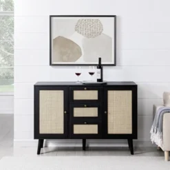 Modern Boho Wood And Rattan Storage Sideboard Black - Saracina Home 10 Modern Boho Wood And Rattan Storage Sideboard Black - Saracina Home -Saracina Home GUEST 52f5e3ee 76b4 4a71 b8d9 41f7b184a080
