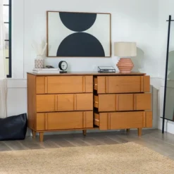 Modern Vertical Accent Solid Wood 6 Drawer Double Dresser - Saracina Home 26 Modern Vertical Accent Solid Wood 6 Drawer Double Dresser - Saracina Home -Saracina Home GUEST 55942971 4f2d 4d9e 9525 52dd583c4fd1