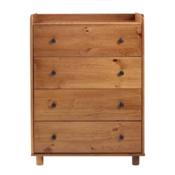 Katie Solid Wood Transitional Tray Top 4 Drawer Dresser - Saracina Home