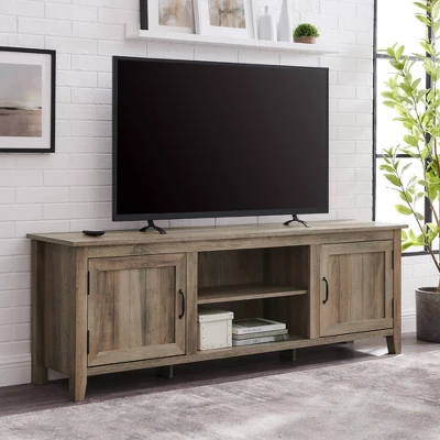 Modern Transitional Wood TV Stand For TVs Up To 80" - Saracina Home 1 Modern Transitional Wood TV Stand For TVs Up To 80" - Saracina Home