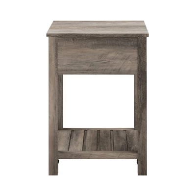 June Rustic Transitional Square Nightstand With Lower Shelf - Saracina Home 5 June Rustic Transitional Square Nightstand With Lower Shelf - Saracina Home - Image 5