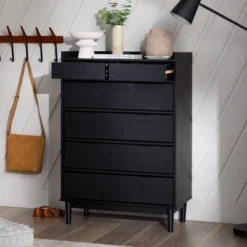 Mid-Century Modern Solid Wood 6 Drawer Vertical Dresser - Saracina Home 26 Mid-Century Modern Solid Wood 6 Drawer Vertical Dresser - Saracina Home -Saracina Home GUEST 59498ed0 69d6 47e7 a8e6 18fcacc166e6