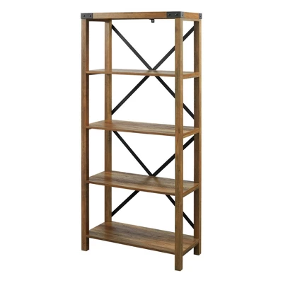 64" Sophie Industrial X Frame Bookshelf - Saracina Home 13 64" Sophie Industrial X Frame Bookshelf - Saracina Home - Image 13