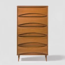 Mid-Century Modern Contoured 5 Drawer Chest Of Drawers - Saracina Home -Saracina Home GUEST 5caa653a 811e 463e 86f8 f53ad4b36c6e