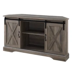 Robinson Rustic Transitional Sliding Barn Door Corner TV Stand For TVs Up To 58" - Saracina Home 29 Robinson Rustic Transitional Sliding Barn Door Corner TV Stand For TVs Up To 58" - Saracina Home -Saracina Home GUEST 5e08ff37 9816 4cb1 ab75 e39c8ff7cec1
