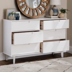 Mid-Century Modern Groove Wood 6 Drawer Dresser - Saracina Home -Saracina Home GUEST 5f343547 8bdb 4ab5 8100 4810a89a5608