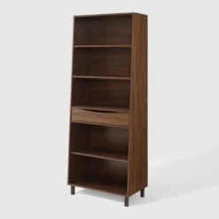 72.5" Mid-Century Modern 1 Drawer Angled Bookshelf - Saracina Home -Saracina Home GUEST 609b9da8 328d 4712 b54d c7f889c7330c