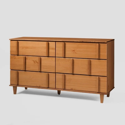 Modern Vertical Accent Solid Wood 6 Drawer Double Dresser - Saracina Home 10 Modern Vertical Accent Solid Wood 6 Drawer Double Dresser - Saracina Home - Image 10