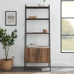 72" Open Shelf And Closed Storage Cabinet Ladder Bookcase - Saracina Home 13 72" Open Shelf And Closed Storage Cabinet Ladder Bookcase - Saracina Home -Saracina Home GUEST 63ba128c 347b 49bc b7d3 5a205f7232df