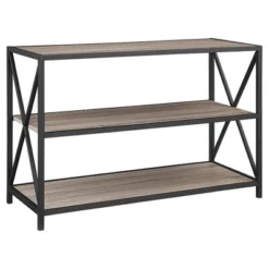 25.62" X Frame Metal And Wood Media Bookshelf - Saracina Home -Saracina Home GUEST 63ec1c95 8e84 4e5c 8fc5 0c2cf5cb4aa4
