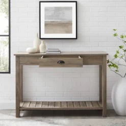 June Rustic Farmhouse Entry Table With Lower Shelf Gray Wash - Saracina Home 11 June Rustic Farmhouse Entry Table With Lower Shelf Gray Wash - Saracina Home -Saracina Home GUEST 651c385e a6a0 40d6 be8d dcf2360fcc88