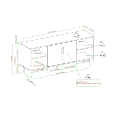 Angelo Modern 2 Door Bookmatch TV Stand For TVs Up To 65" Ash Brown/White - Saracina Home 9 Angelo Modern 2 Door Bookmatch TV Stand For TVs Up To 65" Ash Brown/White - Saracina Home - Image 9