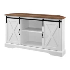 Robinson Rustic Transitional Sliding Barn Door Corner TV Stand For TVs Up To 58" - Saracina Home 31 Robinson Rustic Transitional Sliding Barn Door Corner TV Stand For TVs Up To 58" - Saracina Home -Saracina Home GUEST 67875fe5 1b80 4a57 9cd4 83ad80e97ef9