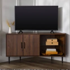 Contemporary Corner TV Stand For TVs Up To 55" Dark Walnut - Saracina Home 23 Contemporary Corner TV Stand For TVs Up To 55" Dark Walnut - Saracina Home -Saracina Home GUEST 685cd0fc fad2 488e b81b 039d9f9dd8f6