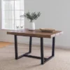 52" Modern Farmhouse Solid Wood Distressed Plank Top Dining Table - Saracina Home