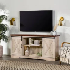 Modern Transitional Sliding Barndoor TV Stand For TVs Up To 65"- Saracina Home 35 Modern Transitional Sliding Barndoor TV Stand For TVs Up To 65"- Saracina Home -Saracina Home GUEST 6cfa14d3 36c0 4768 9784 c3a77c7e184f