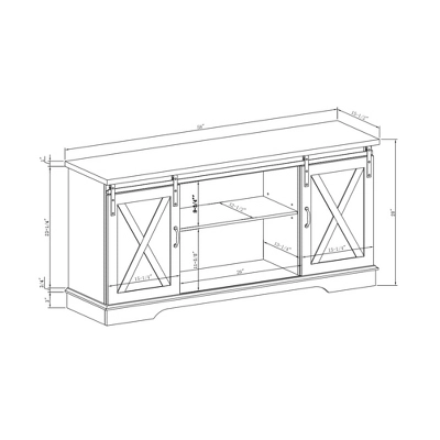 Modern Transitional Sliding Barndoor TV Stand For TVs Up To 65"- Saracina Home 14 Modern Transitional Sliding Barndoor TV Stand For TVs Up To 65"- Saracina Home - Image 14