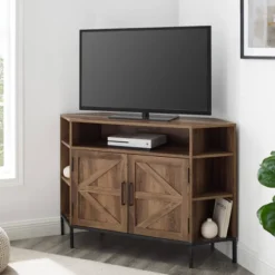 Atticus Modern Farmhouse 2 Door Corner TV Stand For TVs Up To 55" Rustic Oak - Saracina Home 15 Atticus Modern Farmhouse 2 Door Corner TV Stand For TVs Up To 55" Rustic Oak - Saracina Home -Saracina Home GUEST 754db8fd 8a36 4b58 b192 cb00f68d49c3