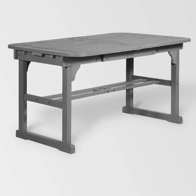 Ravenscroft Modern Boho Acacia Wood Slat Top Rectangle Extendable Outdoor Table - Saracina Home 2 Ravenscroft Modern Boho Acacia Wood Slat Top Rectangle Extendable Outdoor Table - Saracina Home - Image 2