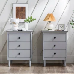 Stiva Classic Mid-Century Modern 3 Drawer Nightstand - Saracina Home -Saracina Home GUEST 79e0c241 ae4b 4ed6 8df7 0d185bec4308