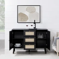 Modern Boho Wood And Rattan Storage Sideboard Black - Saracina Home 12 Modern Boho Wood And Rattan Storage Sideboard Black - Saracina Home -Saracina Home GUEST 7bc37572 f000 43c4 929d e98d99d140c8