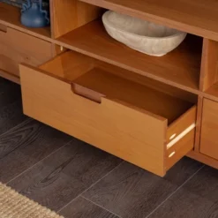 Cara 3 Drawer Mid-Century Modern 3 Drawer TV Stand For TVs Up To 80" - Saracina Home -Saracina Home GUEST 8201f05f 5099 4fe4 a629 d34231b717fb