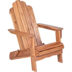 Genovia Transitional Acacia Wood Outdoor Adirondack Chair - Saracina Home -Saracina Home GUEST 875c26a2 0367 4610 b020 303b01c3ed6c