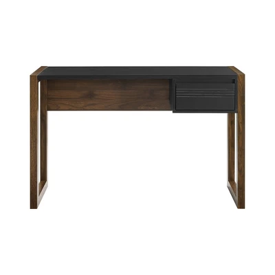 Claudine Chic Two-Tone Writing Desk With Grooved Drawer - Saracina Home 1 Claudine Chic Two-Tone Writing Desk With Grooved Drawer - Saracina Home