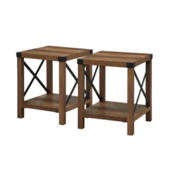 Set Of 2 Sophie Rustic Farmhouse X Frame Side Tables - Saracina Home 15 Set Of 2 Sophie Rustic Farmhouse X Frame Side Tables - Saracina Home -Saracina Home GUEST 94f15c68 b382 4925 90f4 ac7532c4c41e