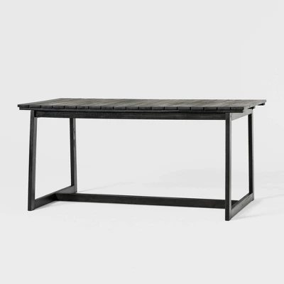 Saracina Home 66" Modern Acacia Slatted Rectangle Outdoor Dining Table 3 Saracina Home 66" Modern Acacia Slatted Rectangle Outdoor Dining Table - Image 3