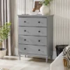 Stiva Classic Mid-Century Modern Vertical 4 Drawer Dresser Gray - Saracina Home