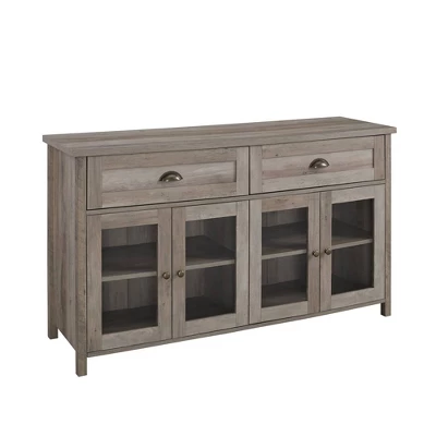 Millia Transitional Farmhouse 4 Door Sideboard With Glass Panels - Saracina Home 10 Millia Transitional Farmhouse 4 Door Sideboard With Glass Panels - Saracina Home - Image 10