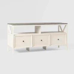 Farmhouse 3 Drawer Wood TV Stand For TVs Up To 65" - Saracina Home 37 Farmhouse 3 Drawer Wood TV Stand For TVs Up To 65" - Saracina Home -Saracina Home GUEST 9c05f01d 83d8 411e ae5d 3185861747c7