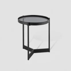 Modern Minimalist Tray Top Round Glass Side Table Black - Saracina Home 13 Modern Minimalist Tray Top Round Glass Side Table Black - Saracina Home -Saracina Home GUEST 9c9c5e1e a4df 40d2 80e4 2e6a23e7f8c3