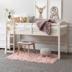 Twin Solid Pine Wood Low Loft Bed White - Saracina Home -Saracina Home GUEST 9f88cefa 1107 47f5 9d58 07ca6ee6ceaf