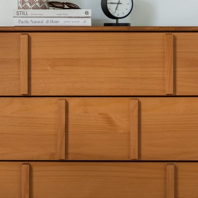 Modern Vertical Accent Solid Wood 6 Drawer Double Dresser - Saracina Home 14 Modern Vertical Accent Solid Wood 6 Drawer Double Dresser - Saracina Home - Image 14