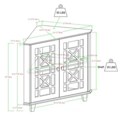 2 Door Corner Accent Cabinet With Fretwork Doors - Saracina Home -Saracina Home GUEST a18e1f43 b6f9 4000 b005 ef27a6115445