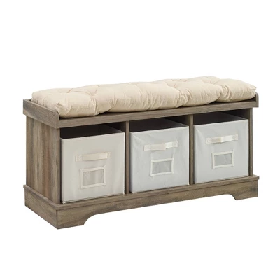 42" Upholstered Wood Entryway Bench With Storage - Saracina Home 6 42" Upholstered Wood Entryway Bench With Storage - Saracina Home - Image 6