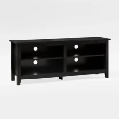 Transitional 4 Cubby Wood Open Storage TV Stand For TVs Up To 65"- Saracina Home -Saracina Home GUEST a6e3a24c 5f9e 443a b207 9469bc1cee89