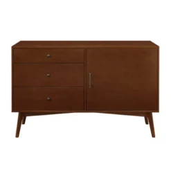 Mid-Century Modern With Closed Storage TV Stand For TVs Up To 58" Walnut - Saracina Home -Saracina Home GUEST a7464c94 29d8 4553 a384 f28171a991b0