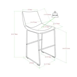 Set Of 2 Laslo Modern Upholstered Faux Leather Barstools - Saracina Home -Saracina Home GUEST a827c39c ba03 4975 892b 7586cf04622d