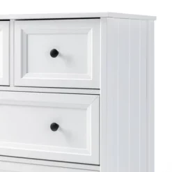 Farmhouse 5 Drawer Grooved Tall Storage Dresser White - Saracina Home -Saracina Home GUEST ab313697 0a2b 4a96 892a 514c0abe50fa