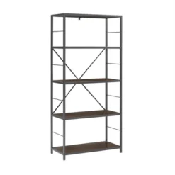 63" 4 Shelf Industrial Transitional Tall Bookshelf - Saracina Home 10 63" 4 Shelf Industrial Transitional Tall Bookshelf - Saracina Home -Saracina Home GUEST ab82027f f17b 4ed3 b4bd 3cb00f9141d7