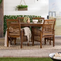 Ravenscroft 5pc Acacia Wood Patio Dining Set - Saracina Home -Saracina Home GUEST ac7a6146 8b90 469b 9bad 386db3bc8110