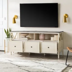 Farmhouse 3 Drawer Wood TV Stand For TVs Up To 65" - Saracina Home 30 Farmhouse 3 Drawer Wood TV Stand For TVs Up To 65" - Saracina Home -Saracina Home GUEST acf328b1 4981 4fb4 9c99 669678336b76