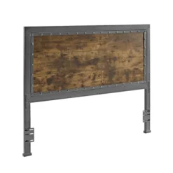 Queen Urban Industrial Wood And Metal Panel Headboard Brown - Saracina Home 6 Queen Urban Industrial Wood And Metal Panel Headboard Brown - Saracina Home -Saracina Home GUEST adc33663 2379 475a bac3 dd38d518411f