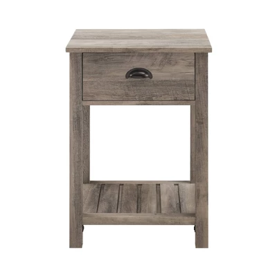 June Rustic Transitional Square Nightstand With Lower Shelf - Saracina Home 2 June Rustic Transitional Square Nightstand With Lower Shelf - Saracina Home - Image 2