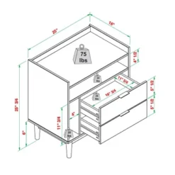 2pk Mid-Century Modern Solid Wood 2 Drawer Storage Nightstands - Saracina Home 22 2pk Mid-Century Modern Solid Wood 2 Drawer Storage Nightstands - Saracina Home -Saracina Home GUEST b4a44f9f b4b8 4593 b2f1 f1a651c0f8e1