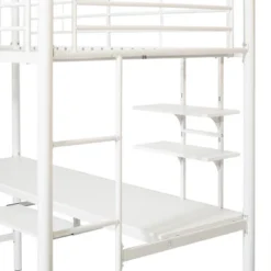 Twin Analise Metal Loft Bed With Wood Desk - Saracina Home -Saracina Home GUEST b4bbba92 aba8 44d4 9b1e 7ffe5362405a