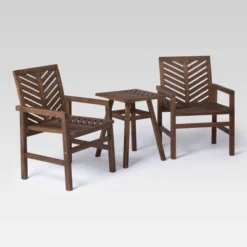 3pc Slatted Chevron Acacia Wood Patio Chat Set - Saracina Home 20 3pc Slatted Chevron Acacia Wood Patio Chat Set - Saracina Home -Saracina Home GUEST b555b5d1 1adb 44dc 89cc de438e14488a